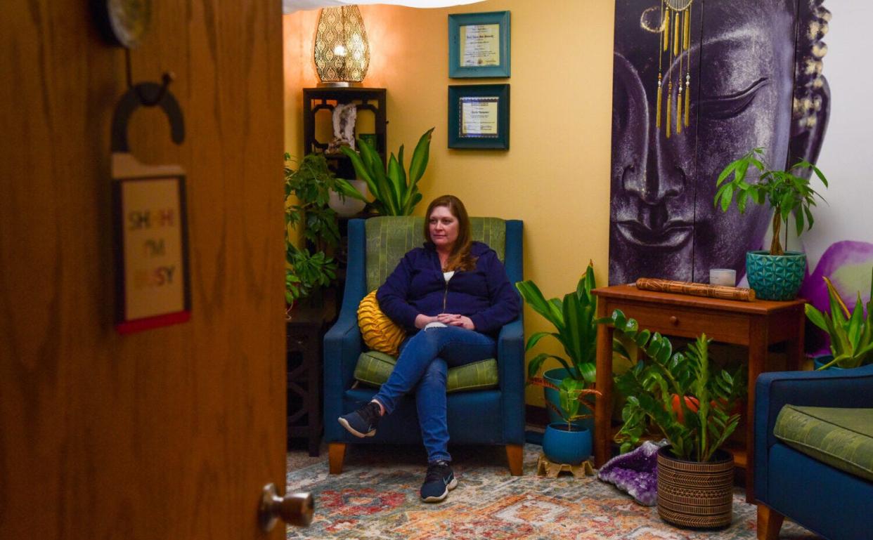 Counselor Angelena Plummer sits in a room used for therapy at her private practice, A Positive Life, on March 3, 2023, in Rapid City.