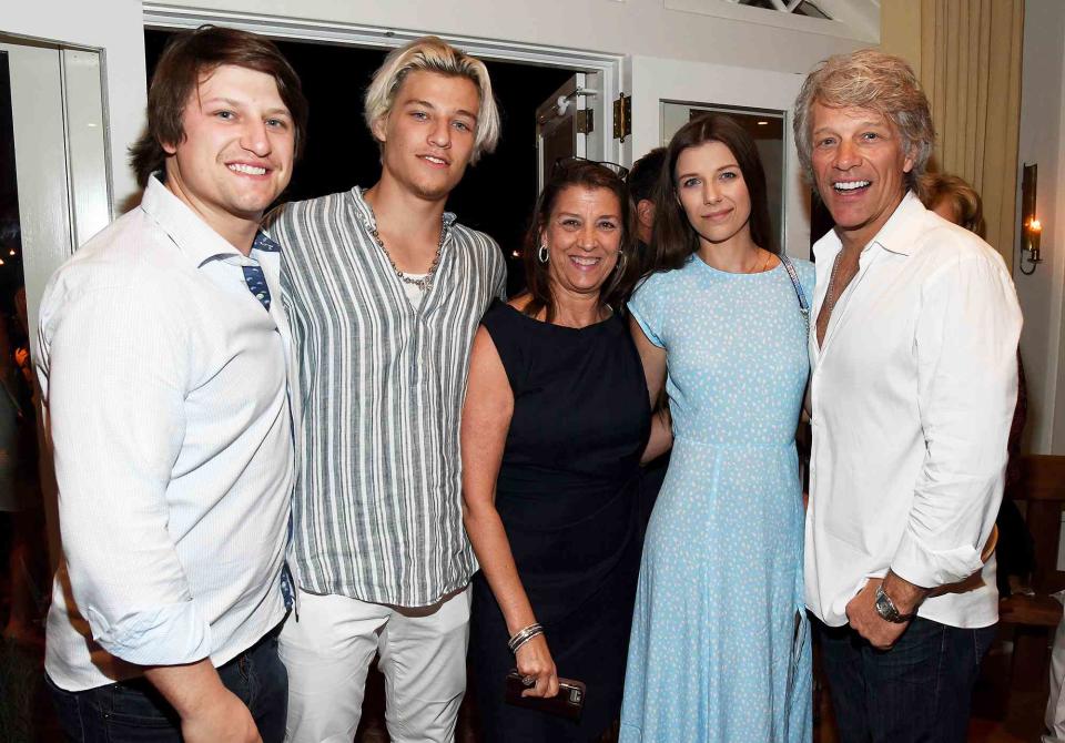 Kevin Mazur/Getty Jesse Bongiovi, Jake Bongiovi, Dorothea Bongiovi, Stephanie Bongiovi and Jon Bon Jovi in East Hampton in August 2019