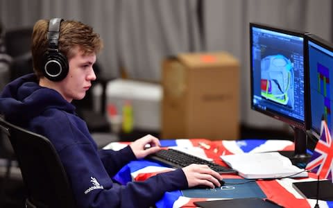 Video games apprentice Dan McCabe competing in the European heat of the Wolrd SKills