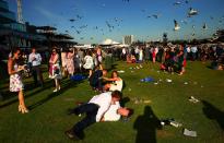 <p>Day drinking, gambling and a tad too much euphoria can be a messy combination, as racegoers at Flemington's Oaks Day discovered on Thursday.</p>