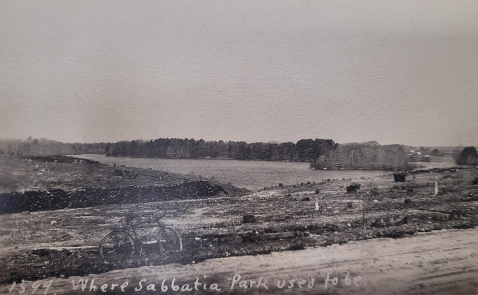 A postcard showing "where Sabbatia Park used to be," in The Old Colony History Museum's collection.