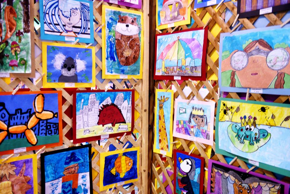 The art work of local school children displayed at the ArtBreak Festival in the Shreveport Convention Center.