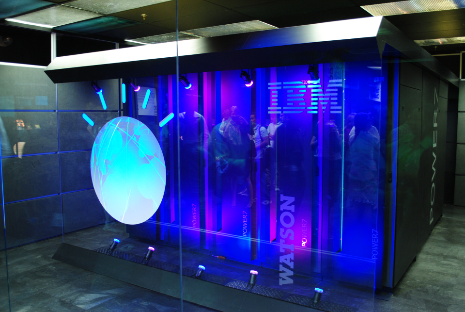 An early prototype of IBM’s Watson supercomputer in Yorktown Heights, New York. In 2011, the system was the size of a master bedroom. (Wikimedia Commons)