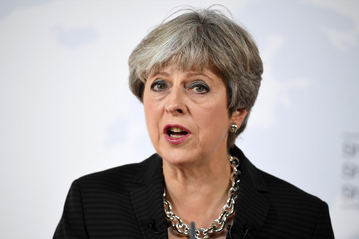 Prime Minister Theresa May delivers a speech in Florence, Italy, 