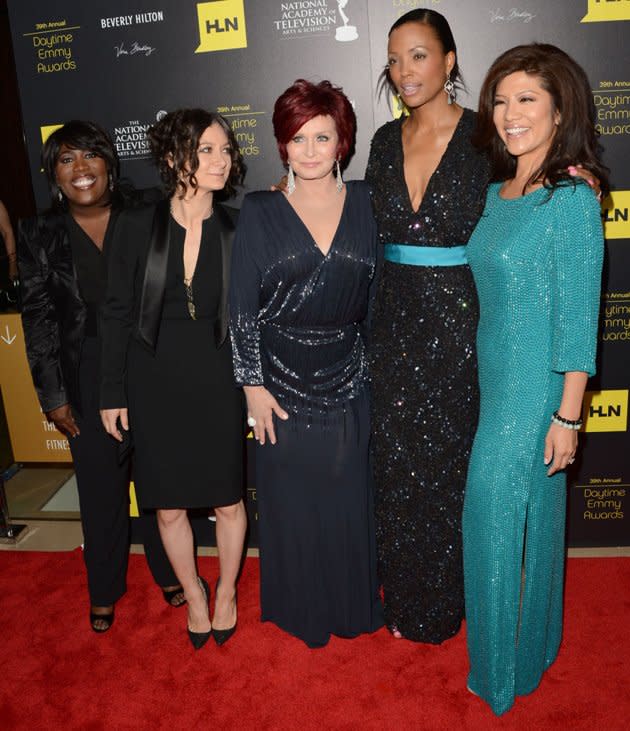 Sheryl Underwood, Sara Gilbert, Sharon Osbourne, Aisha Tyler and Julie Chen arrive at The 39th Annual Daytime Emmy Awards held at The Beverly Hilton Hotel on June 23, 2012 in Beverly Hills, California.