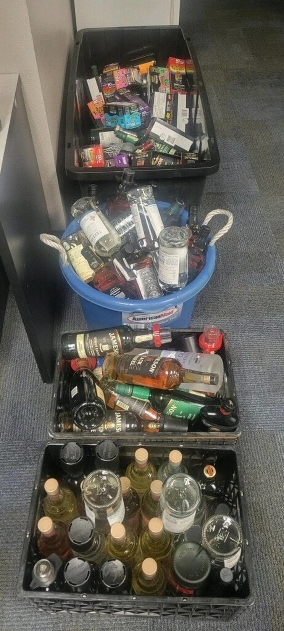 Three people were arrested during a “high-risk traffic stop” on Highway 101 after they allegedly stole alcohol and energy shots from at least two businesses in North County on Feb. 22, 2024. 