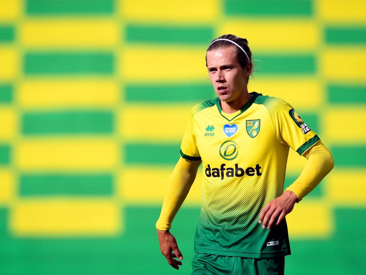 Norwich goalscorer Todd Cantwell: EPA