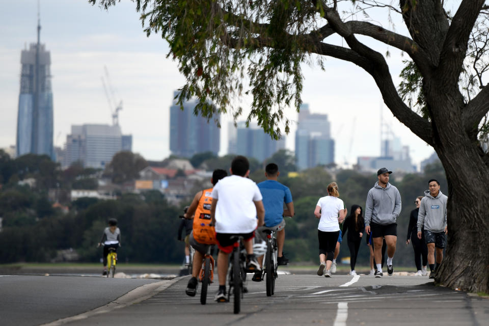 Premier Gladys Berejiklian has called for people to not become complacent when restrictions ease. Source: AAP