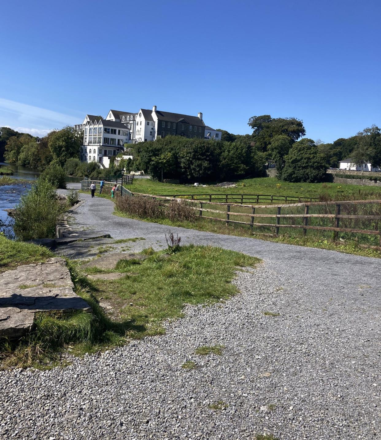 The Falls Hotel occupies 50 acres beside the Inagh River, which provides power for the hotel with its waterfall. Local residents often join tourists in strolling the grounds of the hotel.