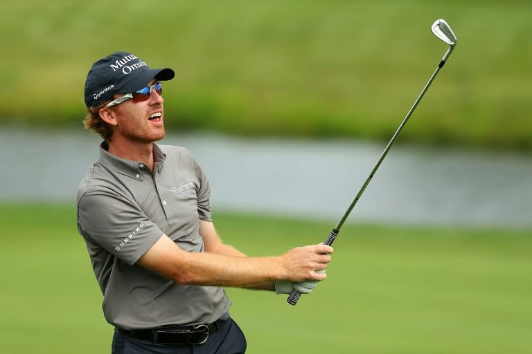 Roberto Castro of the US hits his second shot on the eighth hole during the second round of the BMW Championship, at Crooked Stick Golf Club in Carmel, Indiana, on September 9, 2016