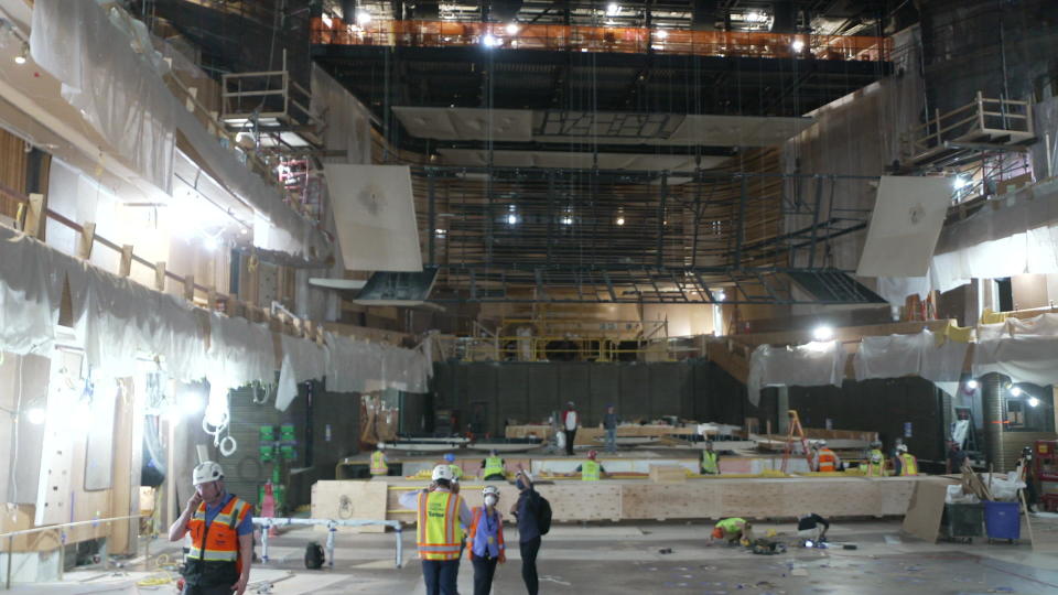 Renovation work inside the Lincoln Center home of the New York Philharmonic.  / Credit: CBS News