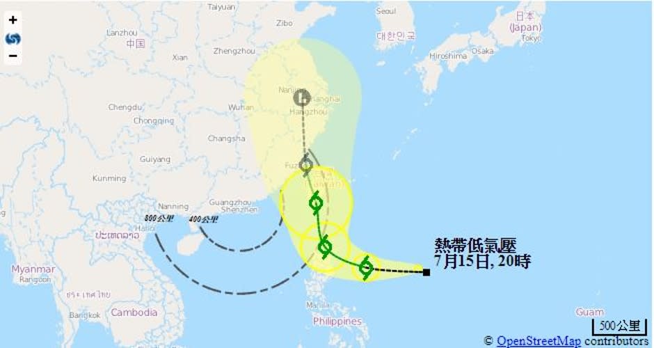 熱帶低氣壓形成料升格熱帶風暴　周三晚入港800公里　直吹台灣