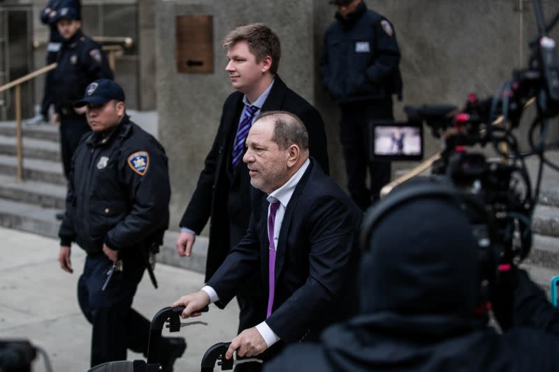 Film producer Harvey Weinstein leaves New York Criminal Court for his sexual assault trial in the Manhattan borough of New York City