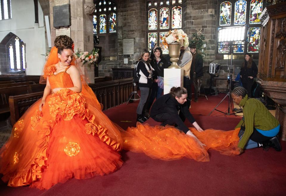 embargo 22052023 behind the scenes at gemma winter's wedding in coronation street