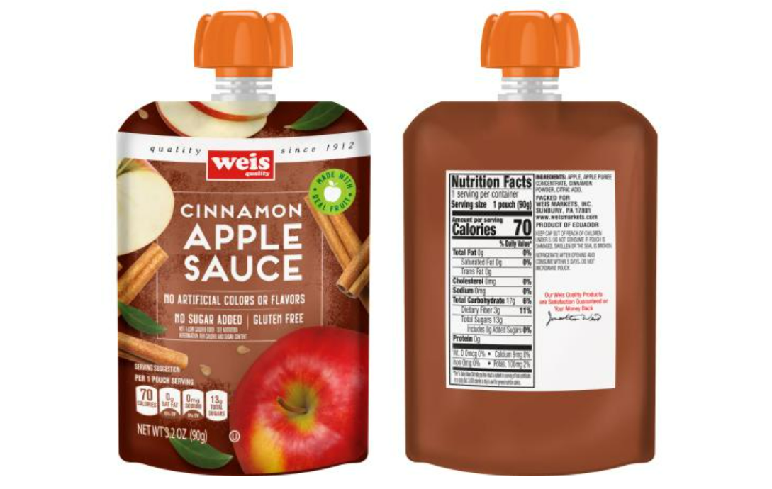 Two cases of elevated blood lead levels in connection with an applesauce pouch recall have been reported in the state by the FDA. Weis Markets, which has multiple locations in the Southern Tier, is one of three brands who have recalled their products.