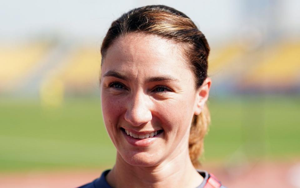 Kathryn Nesbitt during a referees media day held at the Qatar Sports Club in Doha ahead of the FIFA World Cup 2022. Picture date: Friday November 18, 2022. PA Photo. See PA story WORLDCUP Qatar Referees - Mike Egerton/PA Wire