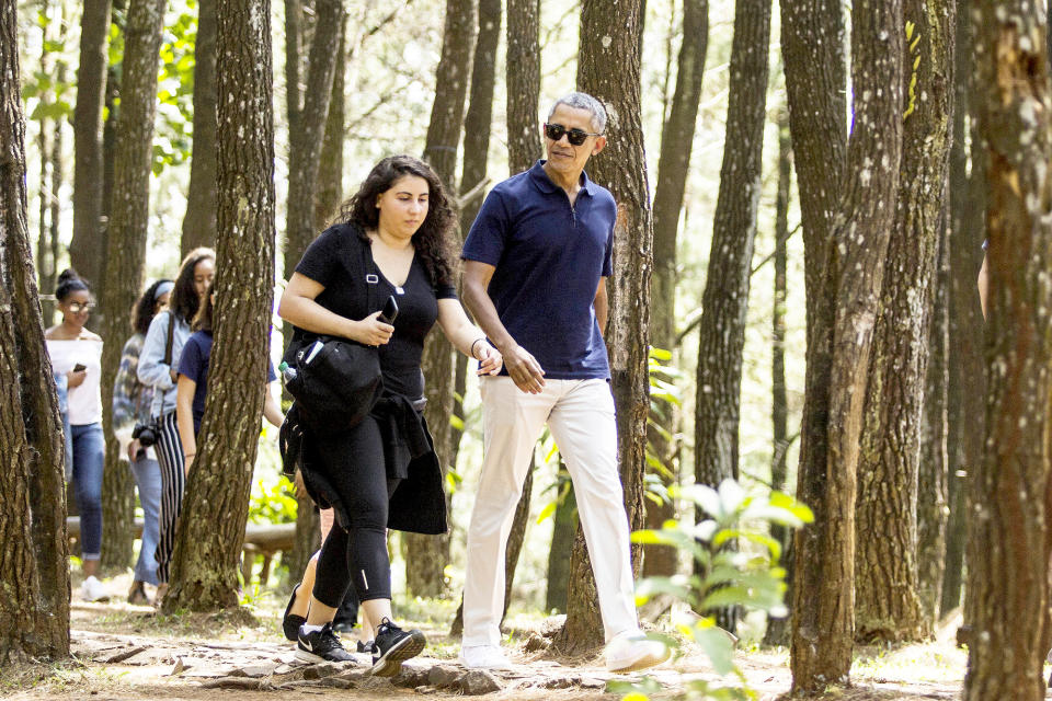 <p>The former president and his daughters also took a walk through Becici Pine Forest in the ancient city of Yogyakarta, on Java Island. </p>