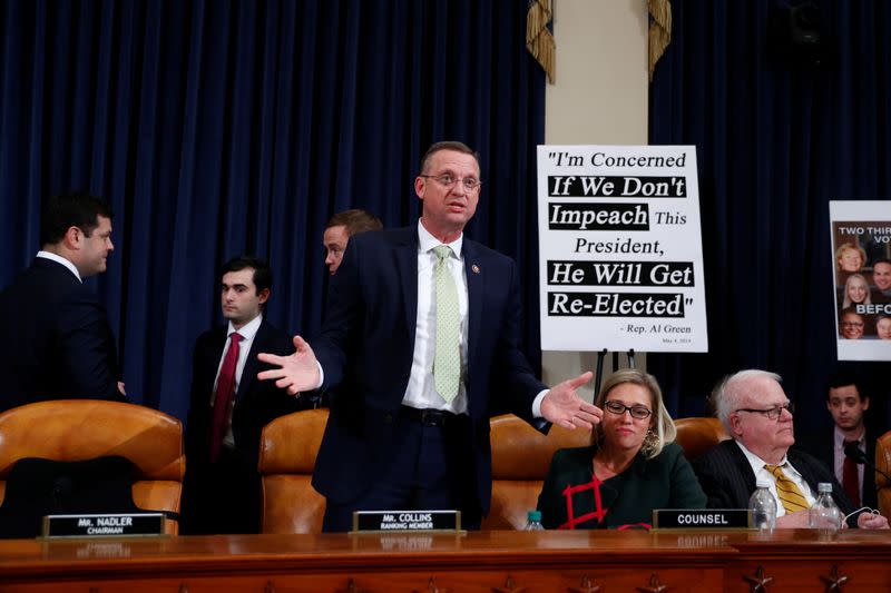 U.S. House Judicary Commitee holds a markup session of articles of impeachment against U.S. President Donald Trump on Capitol Hill in Washington