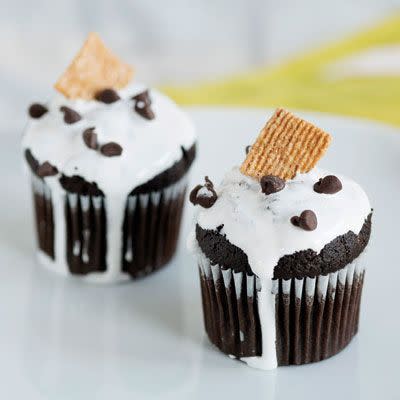 Mini Dark Chocolate S'mores Muffins