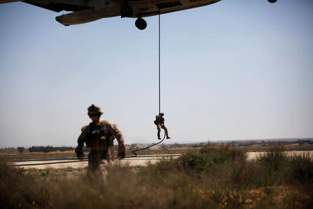 U.S. Marines participate in Juniper Cobra, a U.S.-Israeli joint air defence exercise, in Zeelim, southern Israel, March 12, 2018. Picture taken March 12, 2018. REUTERS/Amir Cohen