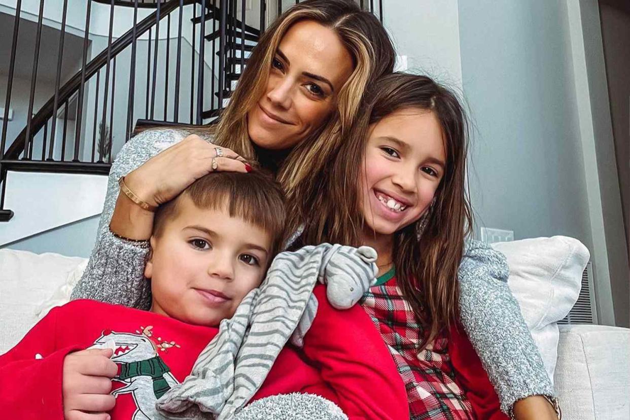 <p>Jana Kramer/Instagram</p> Jana Kramer (center) with her daughter Jolie (right) and son Jace (left)