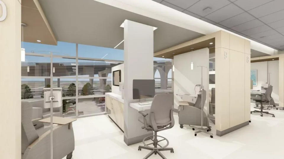 An artist's rendering shows some of the additions planned as part of a $4 million renovation underway at Terrebonne General | Mary Bird Perkins Cancer Center in Houma