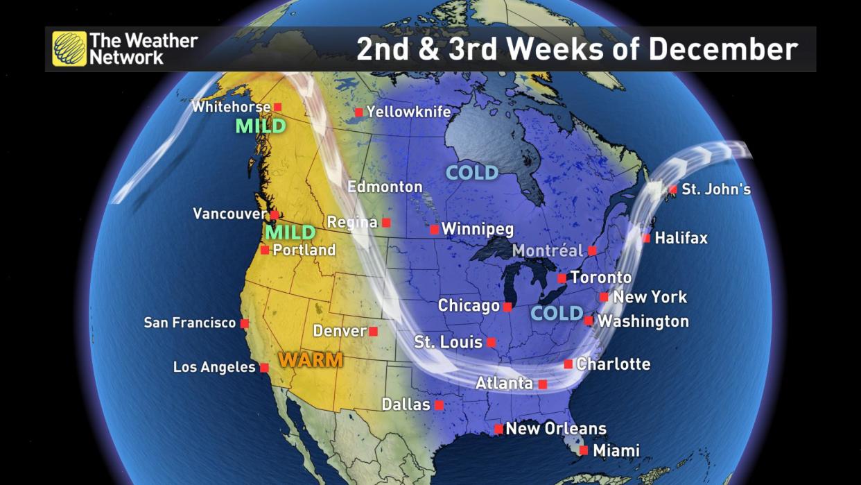 December jet stream path/The Weather Network