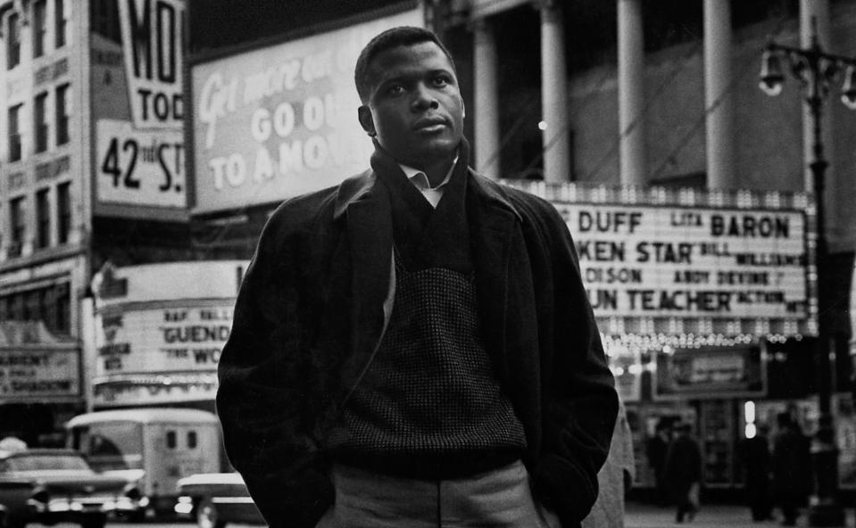 Sidney Portier stands on Broadway