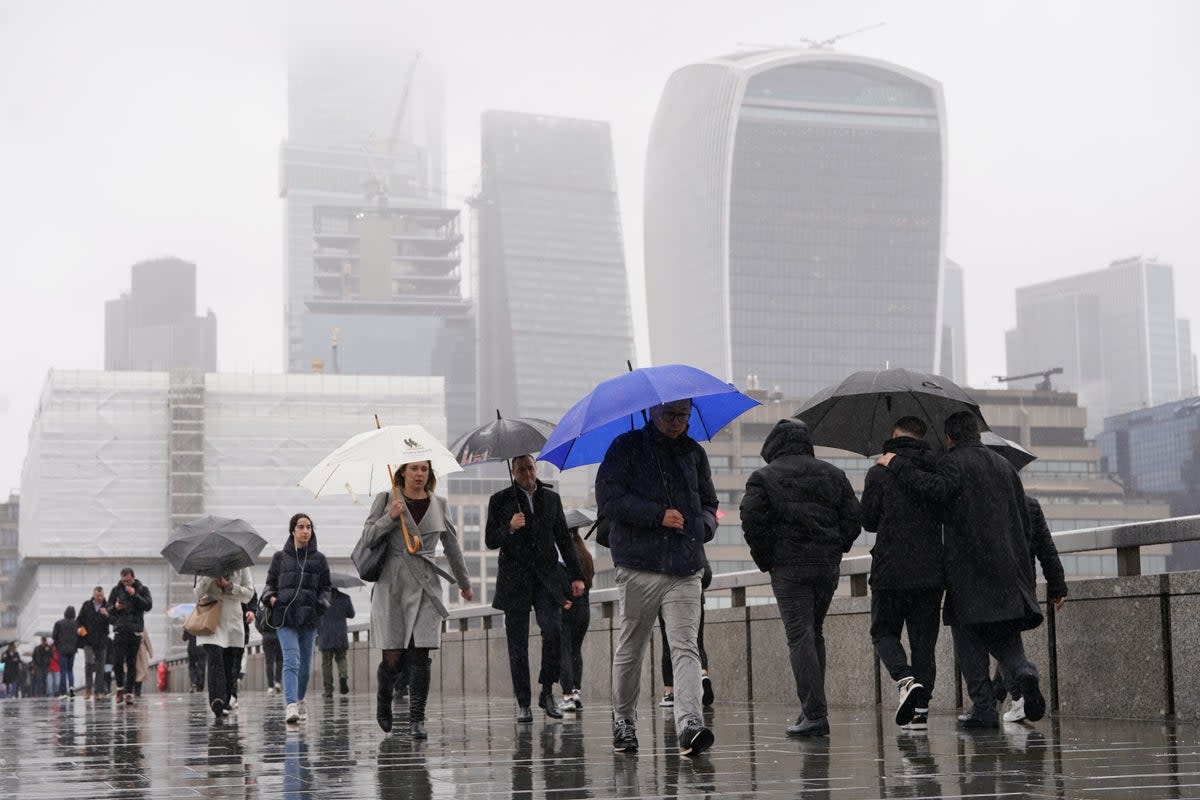 April has been wet, windy and cold (Lucy North/PA Wire)