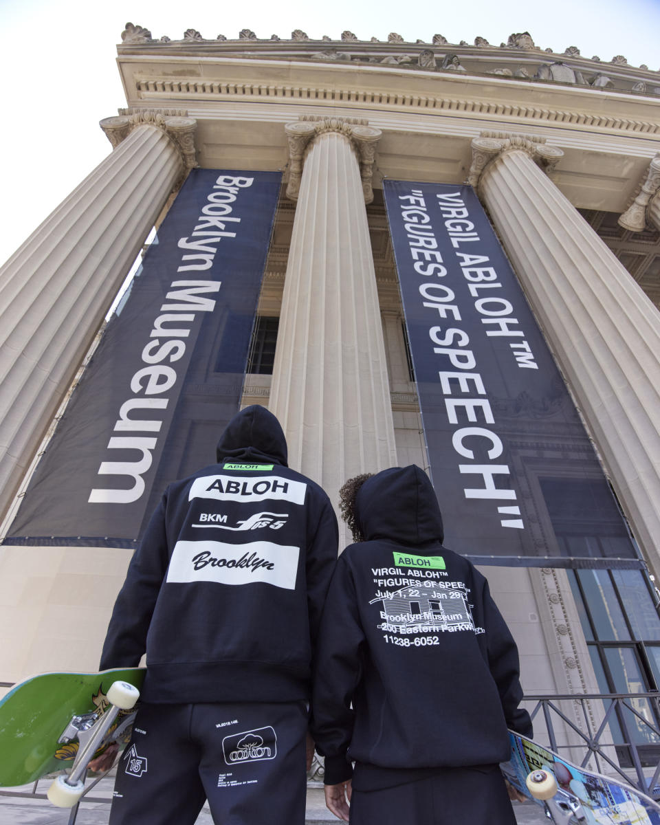 The retailer is a sponsor of the Abloh exhibit at the Brooklyn Museum.