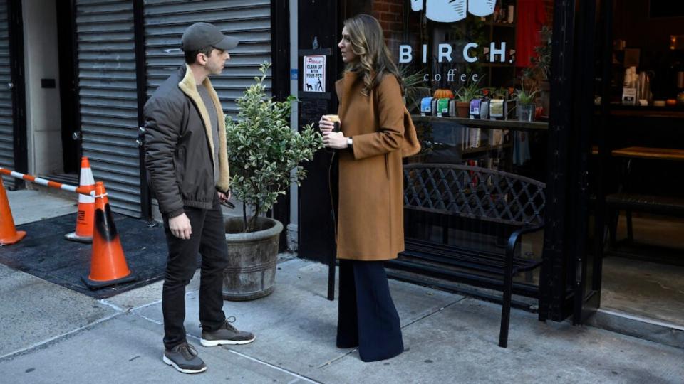 Jeremy Strong and Natalie Gold in a still from “Succession”. (David M. Russell/HBO)