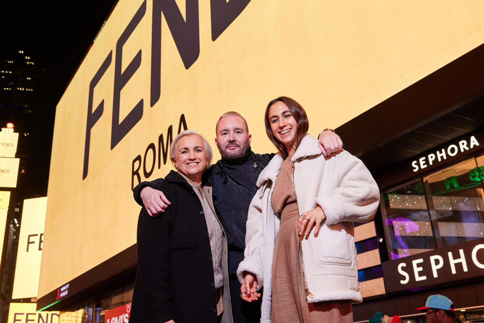 Kim Jones, Silvia Venturini Fendi and Delfina Delettrez Fendi - Credit: Masato Onoda/WWD