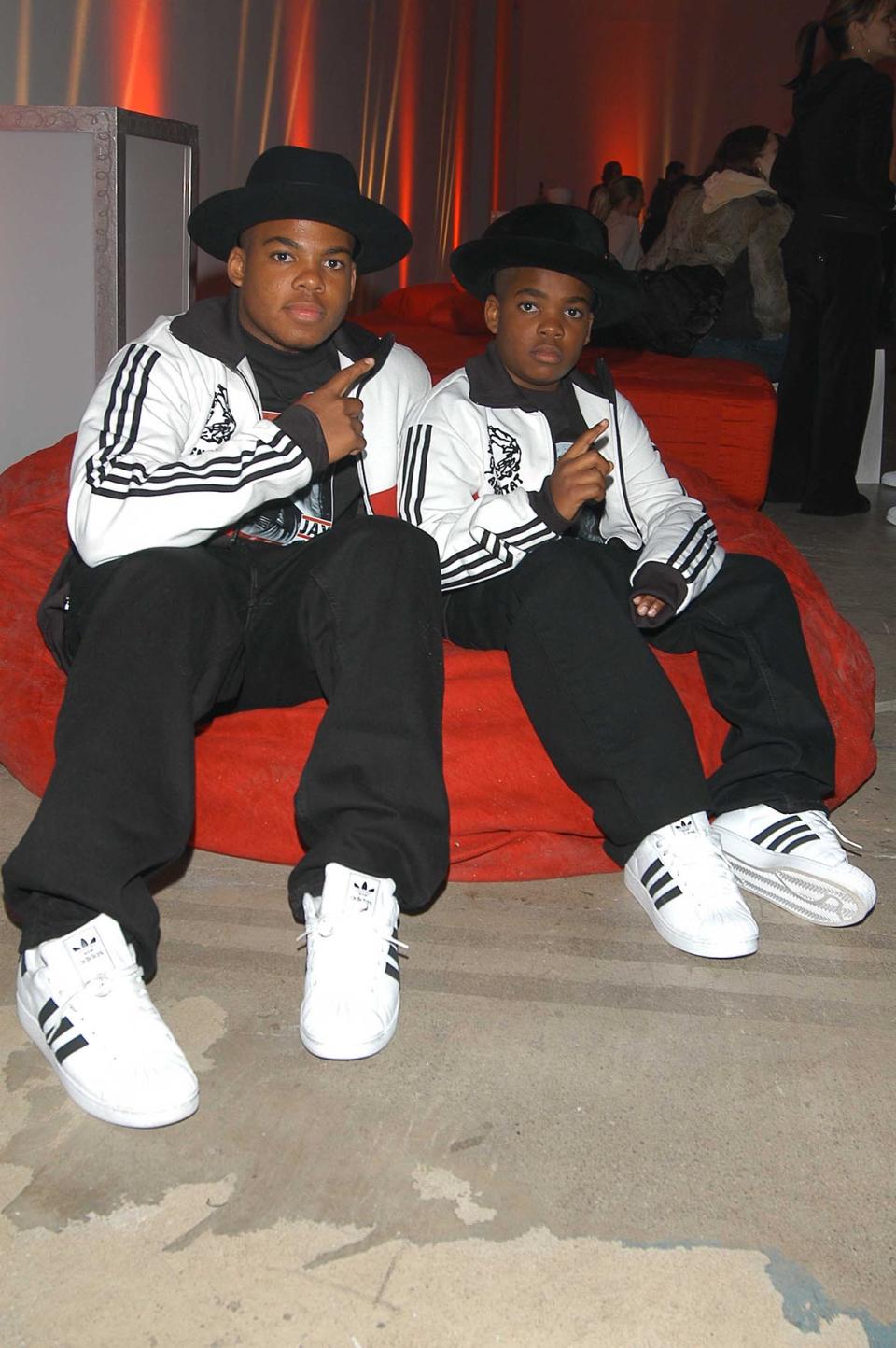 NEW YORK, NY - FEBRUARY 25: TJ Mizell and Jesse Mizell attend Adidas presents benefit auction and dinner for Jam Master Jay Foundation for Music and the 35th Anniversary of the Adidas Superstar at Skylight Studio on February 25, 2005 in New York City. (Photo by Chance Yeh /Patrick McMullan via Getty Images)