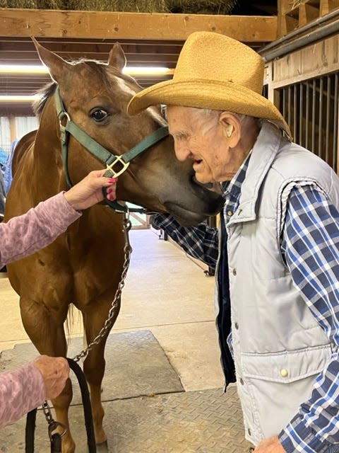 Charles “Chuck” Ridenbaugh gets a chance to be with horses again through Ohio’s Hospice LifeCare.