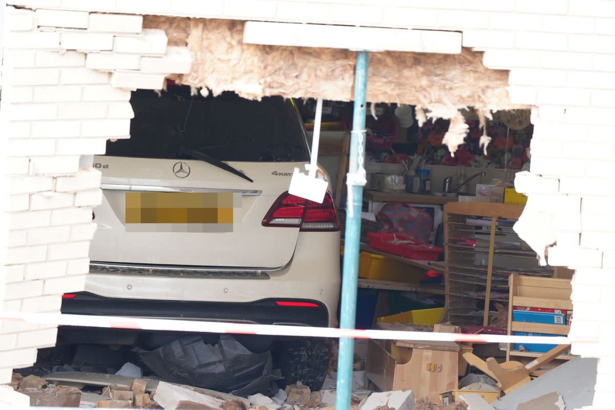 The car ended up on the inside of a classroom (PA)