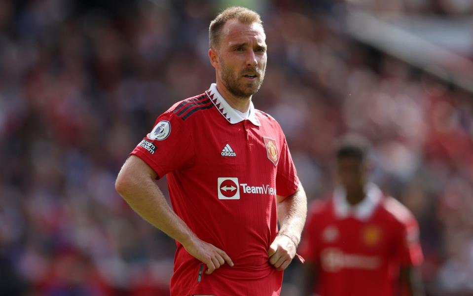 Christian Eriksen of Manchester United during the Premier League match between Manchester United and Brighton & Hove Albion at Old Trafford on August 07, 2022 in Manchester, England - Getty Images Europe 