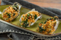 <p><strong>Coastal Eats</strong></p> <p>These classic oysters can be found in the Coastal Eats booth, which will open in mid-August. Traditionally, the dish tops oysters with green sauce and bread crumbs and is then baked, leaving the oysters with a crispy finish. </p>