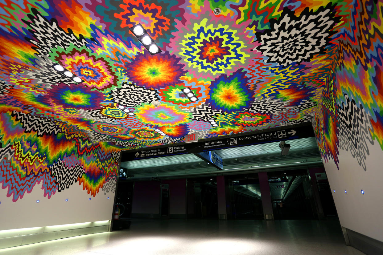 A mural created by Jennifer Stark at the Miami International Airport