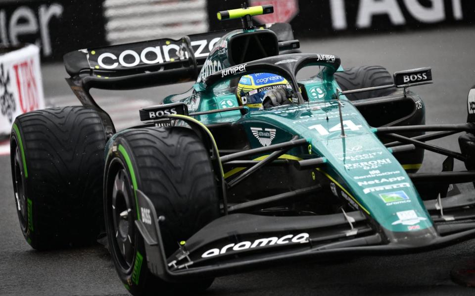 Aston Martin's Spanish driver Fernando Alonso competes during the Formula One Monaco Grand Prix at the Monaco street circuit in Monaco, on May 28, 2023. - Getty Images/Jeff Pachoud