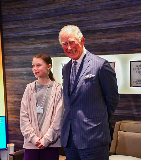 Prinz Charles und Greta Thunberg hatten gestern eine herzliche Begegnung. Foto: Instagram/Clarence House