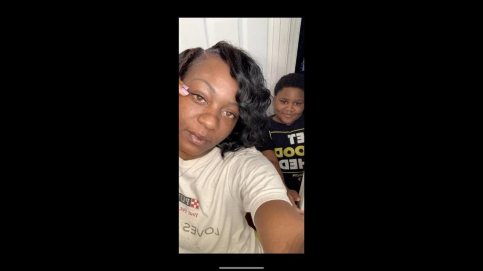 Hannah White and her son, A’Fontai Stringer, lost nearly all of their belongings in a fire Saturday morning at Cottonwood Park Apartments in Cahokia Heights.