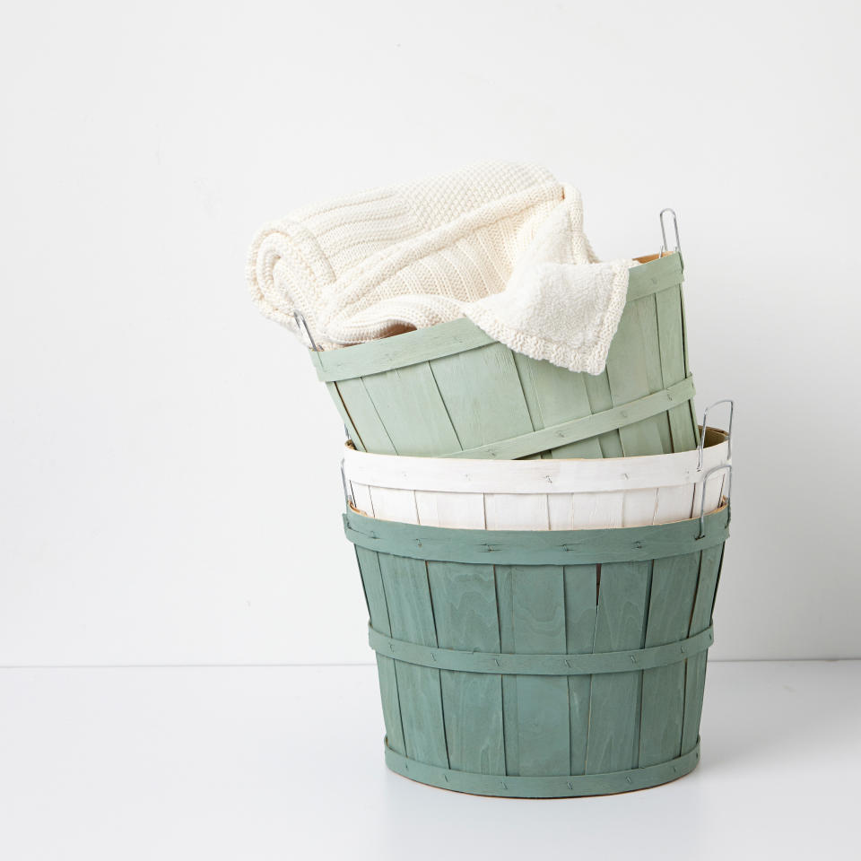 Place Vintage Baskets on the Countertop