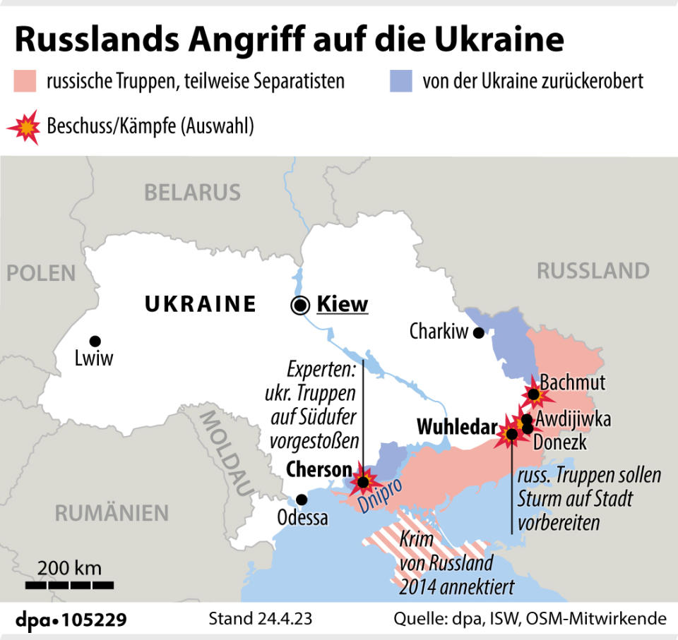 Russlands Angriff auf die Ukraine; Grafik: A. Brühl, Redaktion: M. Lorenz /B. Schaller (Aktualisierung)
