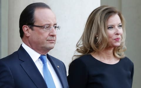 French president Francois Hollande and his companion Valerie Trierweiler - Credit:  Jacques Brinon/AP