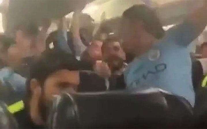 Manchester City players sing an altered version of 