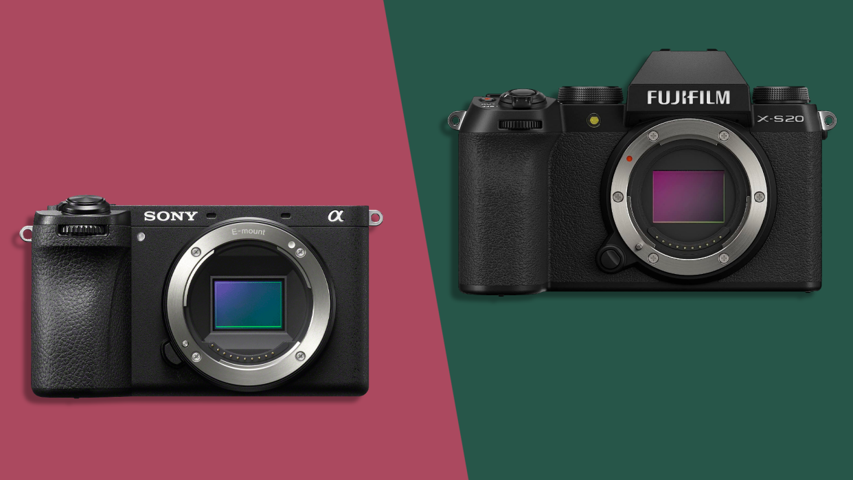  Sony A6700 vs Fujifilm X-S20 mirrorless cameras side-by-side 