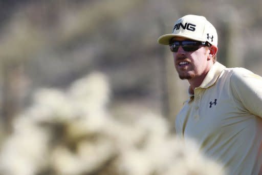 Hunter Mahan watches his tee shot on the second hole during the quarterfinal round of the World Golf Championships-Accenture Match Play Championship at the Ritz-Carlton Golf Club in Marana, Arizona. Mahan defeated fellow American Matt Kuchar 6 and 5 on Saturday to reach the semi-finals