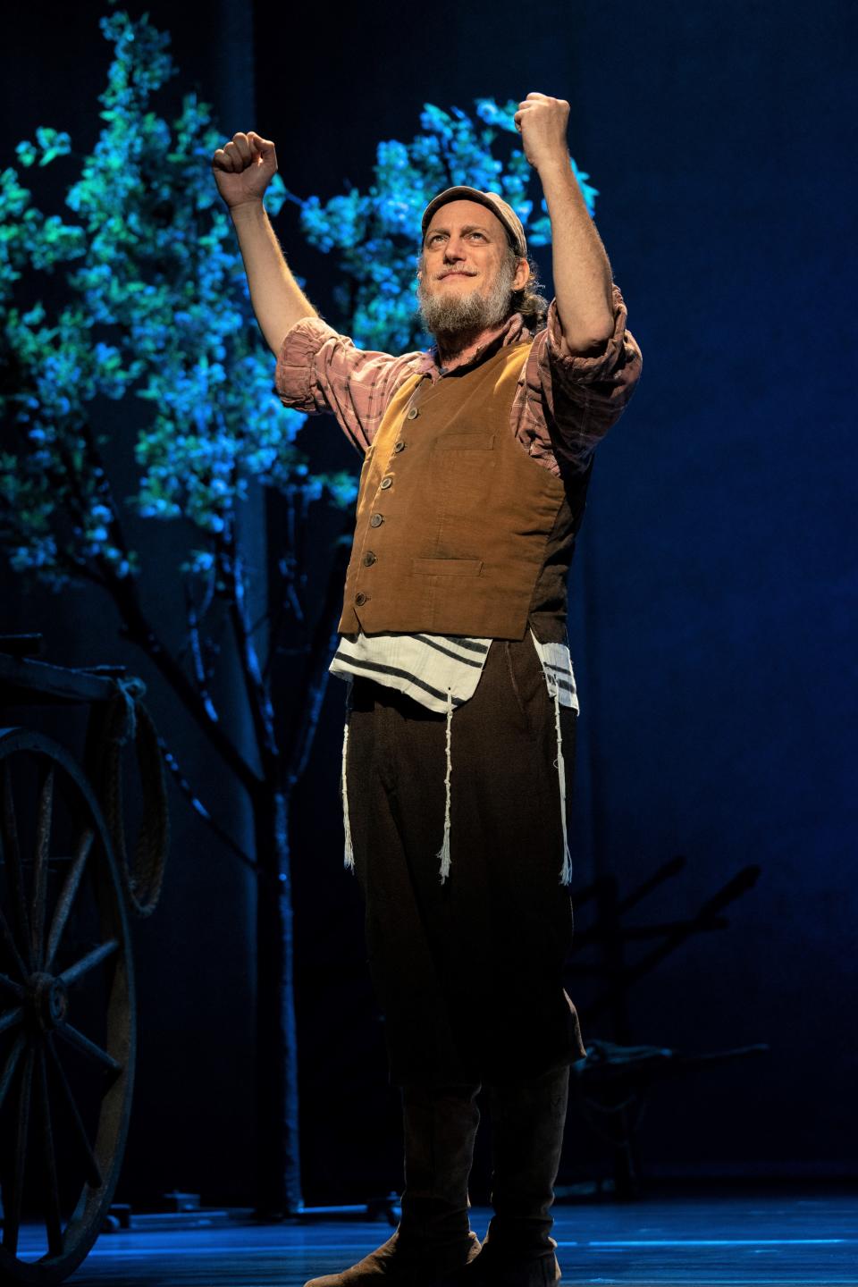 Yehezkel Lazarov portrays Tevye in "Fiddler on the Roof."