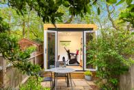 <p>If you're building your own home gym in your garden, storage needs to be a big consideration. </p><p>'You're working with finite space in a home gym. To maximise the area, we suggest storing as much equipment on the wall as possible. This means buying things like barbell gun racks, plate storage that is screwed into wooden studs, resistance bands and chain holders,' says Bradley Mackenzie, RICS valuer and surveyor from <a href="https://stokemont.com/" rel="nofollow noopener" target="_blank" data-ylk="slk:Stokemont.com;elm:context_link;itc:0;sec:content-canvas" class="link ">Stokemont.com</a>, in collaboration with <a href="https://www.garagegymreviews.com/home-gym-ideas" rel="nofollow noopener" target="_blank" data-ylk="slk:Garage Gym Reviews;elm:context_link;itc:0;sec:content-canvas" class="link ">Garage Gym Reviews</a>.</p><p>Pictured: Inspiration Garden Room by <a href="https://www.greenretreats.co.uk/" rel="nofollow noopener" target="_blank" data-ylk="slk:Green Retreats;elm:context_link;itc:0;sec:content-canvas" class="link ">Green Retreats </a></p>