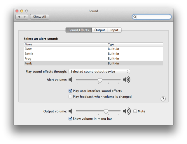 Apple Sound Preference